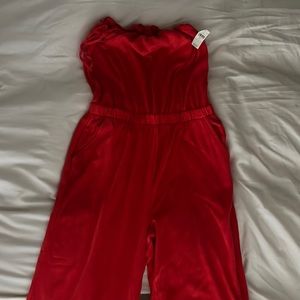 American Eagle Red Terrycloth jumpsuit